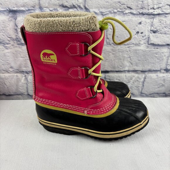 Sorel Girls Youth 5 Carnival Carnival Pink Yoot Pac Insulated Winter Snow Boots - Picture 3 of 12